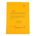 Muhammad Ali Signed Letter beginning 'Hi David' and addressed Muhammad Ali Los Angeles California