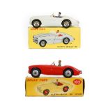Dinky 103 Austin Healey 100 maroon road version (G box G) and 546 French Dinky 546 Austin Healey 100