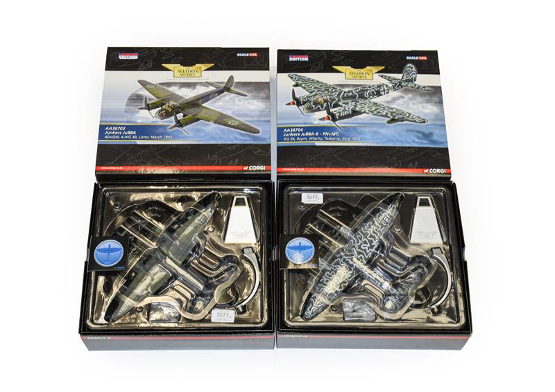 Corgi Aviation Archive 1:72 Scale Two Junkers Ju88s AA36703 Lister March 1943 and AA36704 Toskania