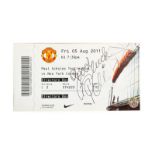 Pele Autograph on match ticket for Paul Scholes Testimonial vs New York Cosmos Friday 5th August