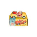 Corgi 242 Ghia-Fiat 600 Jolly yellow with two figures and dog (E box G-F)