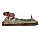 * Border Fine Arts 'Stout Hearts' (Ploughing Scene), model No. JH34 by Ray Ayres, on wood base. No