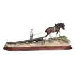 Border Fine Arts 'Logging', model No. B0700 by Ray Ayres, limited edition 18/1750, on wood base,