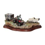 Border Fine Arts 'All in a Day's Work' (Farmer on ATV herding sheep), model No. B0593 by Kirsty