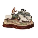 * Border Fine Arts 'Off The Fell' (Farmer, Sheep and Border Collie), model No. B1040 by Hans