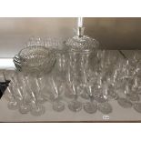 A large collection of assorted glassware, including a large assembled suite of useful drinking