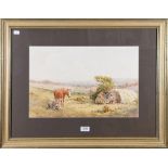 Sydney Goodwin (1867-1944) Gypsy encampment with horse and donkey, signed watercolour 31.5cm by