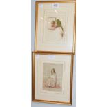 Laurence Harris (19th century) Scenes from a Harem, a pair, signed, watercolour (2)