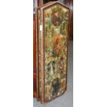 A Victorian decoupage three-fold dressing screen