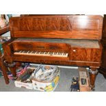 A 19th century rosewood and mahogany Collard & Collard square piano, 183cm by 84cm by 82cm