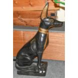 An Art Deco style statue of an Egyptian dog, 76cm high