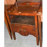 A George III mahogany commode converted to a bedside cabinet, 60cm by 44cm by 82cm