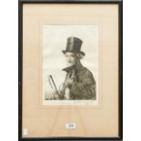 Joseph Simpson (1879-1939), John Peel, signed in pencil, etching, 29.5cm by 20.5cm