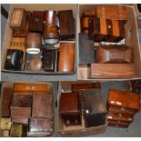 A collection late 18th/19th century and later tea caddies and boxes of various size and make