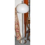 Chrome based standard lamp with opaque domed shade