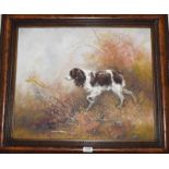 Kingman (20th century) Spaniel chasing a pheasant, signed, oil on canvas, 49cm by 59cm