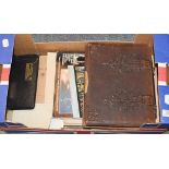 A quantity of vintage photograph albums and books (one box)