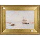 G.S. Walters RBA (19th/20th century) Timberships on the river at Yarmouth, signed watercolour,