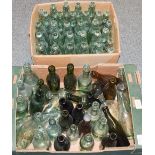 Two boxes of glass cod bottles and other advertising examples