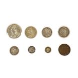 Victoria, 7 x Silver Coins comprising: crown 1891 light hairlines, good edge, lustrous AEF,