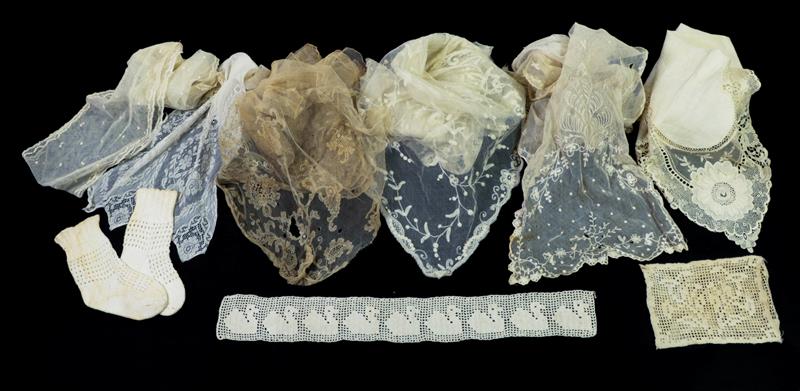 Assorted Late 19th/Early 20th Century Children's Costume Accessories, Lace Stoles, comprising two