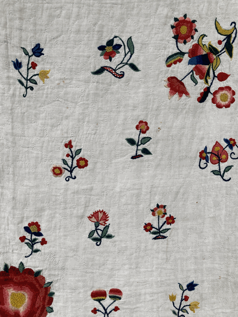 An Exceptional Early 19th Century Patchwork Quilt, with a central panel embroidered with fine wool - Image 34 of 80
