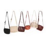 Modern Ladies' Handbags, four Enny bags comprising an ivory flap shoulder bag, another smaller and