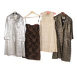 Assorted Circa 1960s Ladies' Evening Wear, comprising a Lee Delman retailed by Brown Muffs of