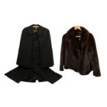 Daks Simpson Piccadilly Black Wool Cape, with buttons to the front, inverted pleat to the reverse;