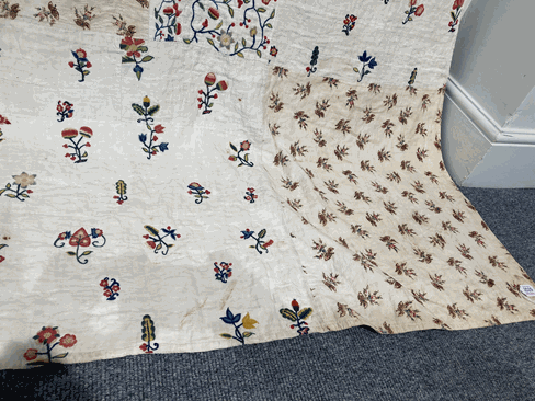 An Exceptional Early 19th Century Patchwork Quilt, with a central panel embroidered with fine wool - Image 26 of 80