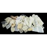 Assorted Late 19th/Early 20th Century Lace, comprising sleeves, cuffs, collars, modesty panels,