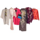 Assorted 20th Century Chinese and Japanese Costume, comprising silk kimonos, Chinese embroidered