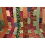Early 20th Century Thrift Quilt, incorporating patches of upholstery samples to provide weight and