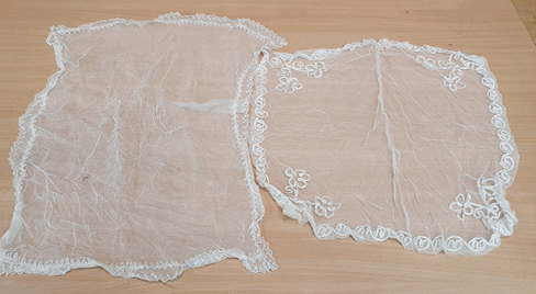 Assorted Lace and Costume Accessories, comprising a single lace cuff, collar, five bonnet veils; red - Image 5 of 8