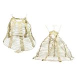 Two Victorian Crinoline Cage Frames, one with ribbons stamped ''Thomson's Prize Medal Skirt''