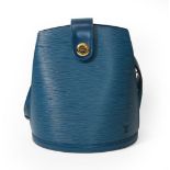 Louis Vuitton Epi Leather Blue Cluny Shoulder Bag, with twist lock fastening, gold-tone hardware,