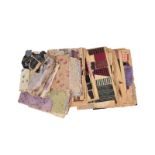 A Quantity of Mainly 19th Century Silk Fabric Samples, many mounted onto pages, others loose,