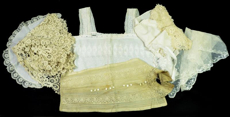 Assorted Mainly Early 20th Century Lace Trimmed Costume, comprising an Irish lace collar mounted - Image 2 of 2