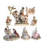 A quantity of Continental porcelain figures, including a 19th century Sitzendorf figure of the Welsh