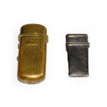 A Victorian silver lancet case, London, 1849, tapering, the hinged cover opens to reveal two