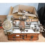 A watch lathe with collets