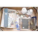 A collection of assorted silver and silver plate, including: various photograph frames, a