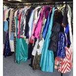 Quantity of assorted 20th century ladies costume including nightwear, occasion wear, separates,