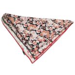 Late 19th century hexagonal patchwork quilt with floral reverse