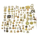 A Collection of Approximately One Hundred Cap and Collar Badges, British Regiments and Corps, with