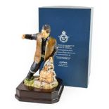 An Ashmore Worcester Porcelain Figure, representing a member of Groundcrew of the Royal Air Force