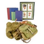 A Small Quantity of Militaria, including a Second World War Bergen rucksack, in olive green canvas