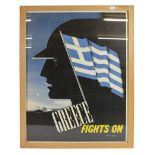 A Second World War ''Greece Fights On'' Poster, designed by Edward McKnight Kauffer, depicting the