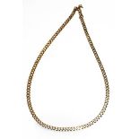 A 9 carat gold curb link chain, length 65cm . Clasp detached and would need repairing. Gross