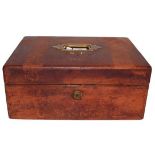 A late Victorian pigskin travelling work box by Asprey, a malacca walking stick with horn handle and
